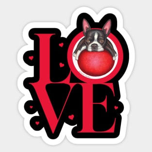 Boston Terrier Love Sticker